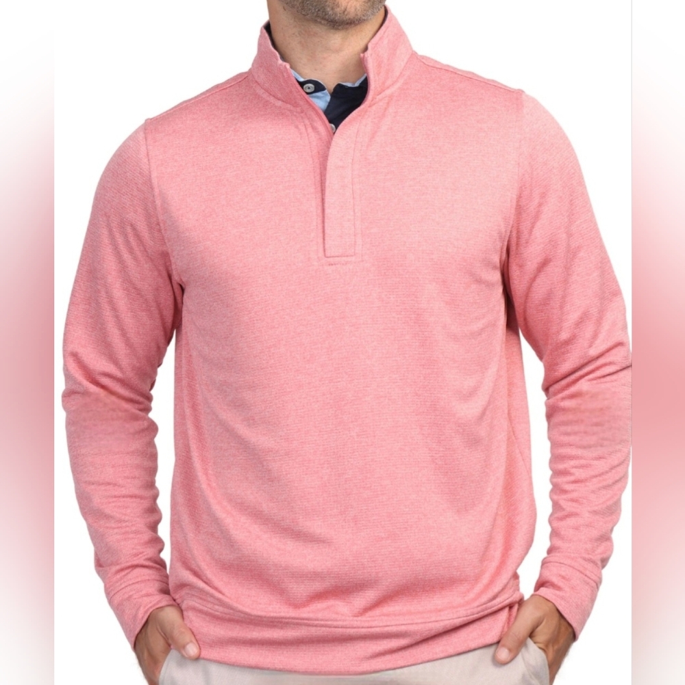 Men's Stylish Pink Quarter-Zip Sweatshirt